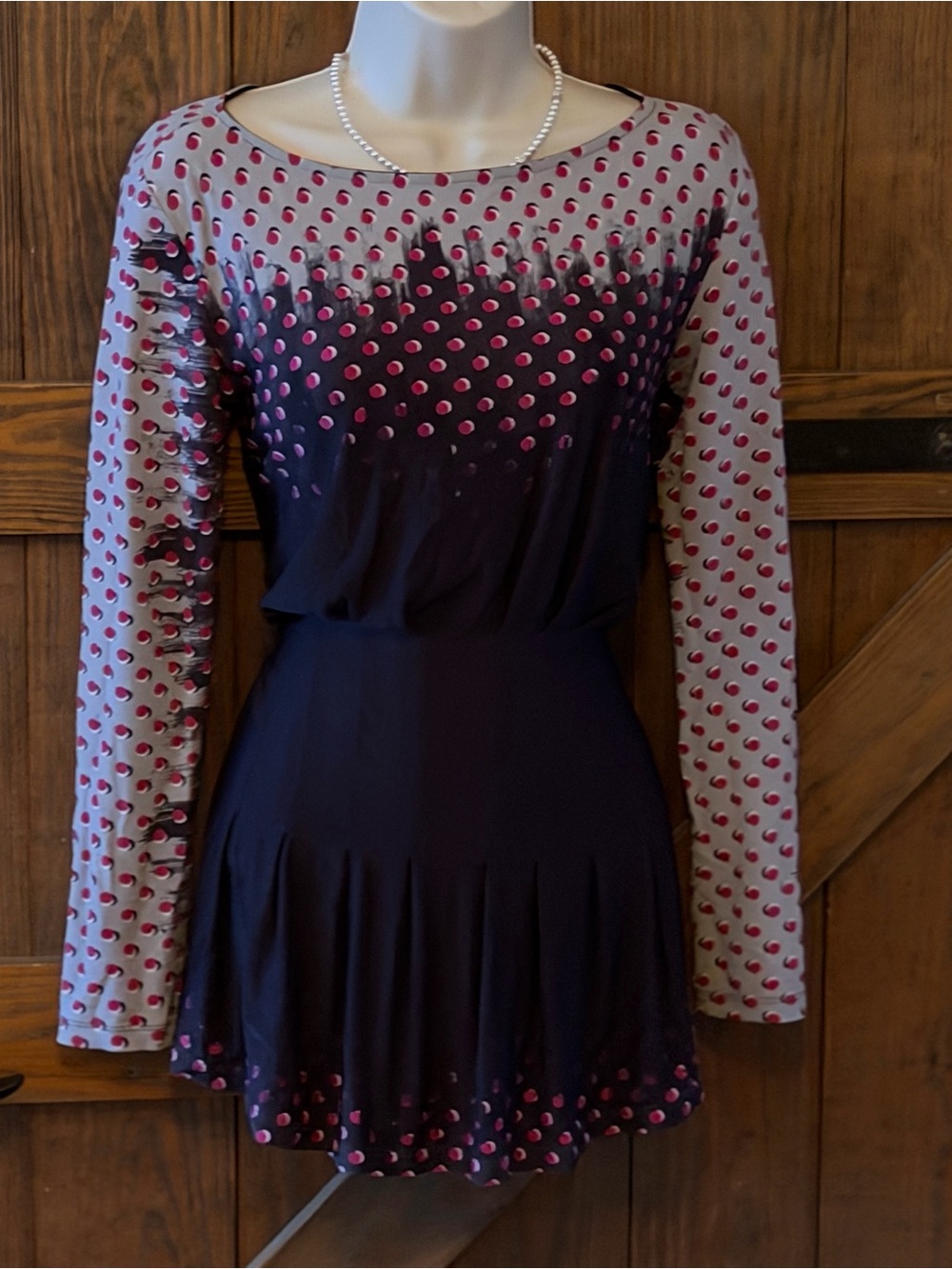 Save the Queen Italy Y2K Abstract Polka Dot Stretch Mini Dress S Avant Garde